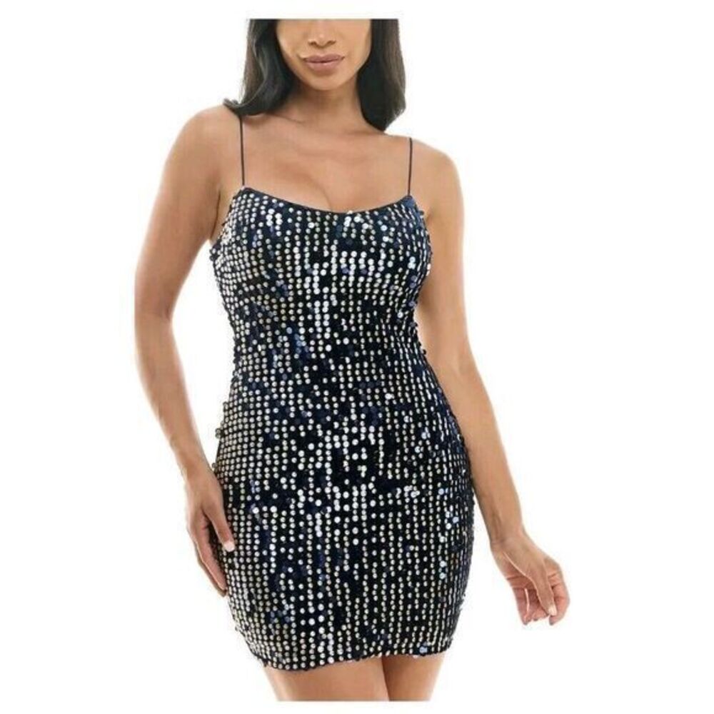 CITY STUDIOSJuniors' Velvet-Sequin Bodycon DressNWT‎ $70 5/6